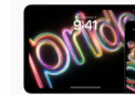 苹果最新的骄傲乐队和壁纸沐浴在霓虹灯下