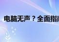 电脑无声？全面指南助你快速修复音频问题