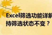 Excel筛选功能详解：如何设置筛选条件并保持筛选状态不变？