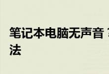 笔记本电脑无声音？轻松解决，恢复音质的方法