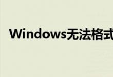 Windows无法格式化解决方案与故障排除