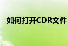 如何打开CDR文件？——详细步骤与技巧