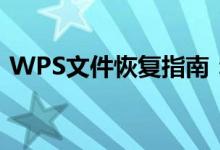 WPS文件恢复指南：轻松解决文件丢失问题