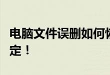 电脑文件误删如何恢复？操作指南助你轻松搞定！